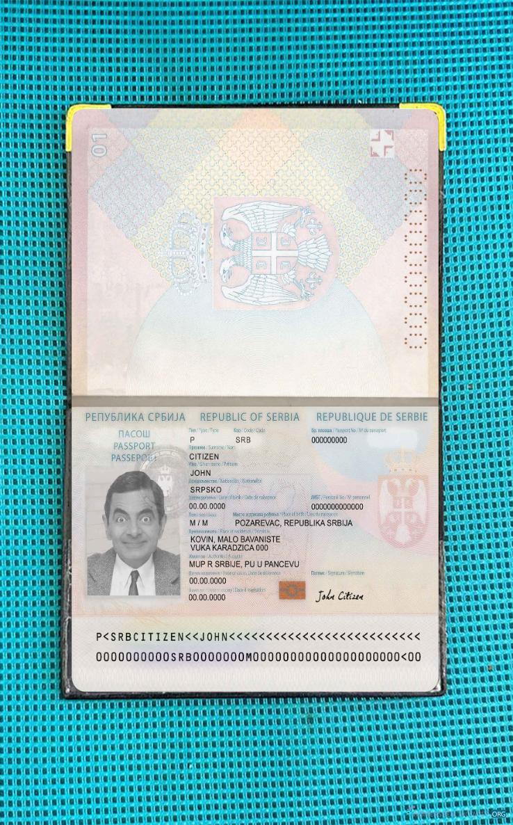Download Serbia passport 2018 present photo look Photoshop template